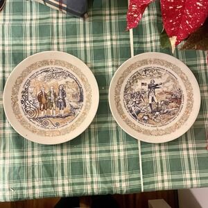 Vintage Set of 2 Henri D'Arceau Limoges France Lafayette Legacy Collector Plates